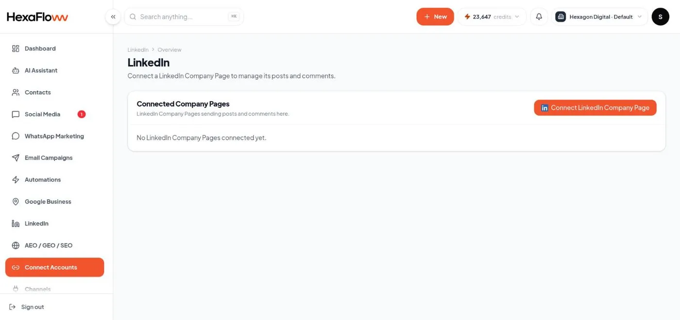 LinkedIn connect page with the sign-in button